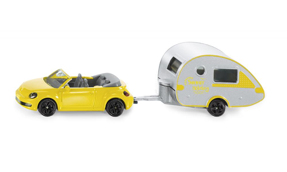 Siku: Car with Trailer Caravan - Toy Vehicle - Ages 3+